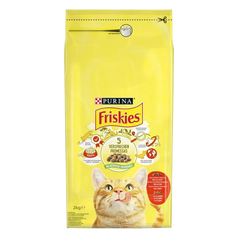 Friskies – Ração seca para gato adulto – Vaca e frango