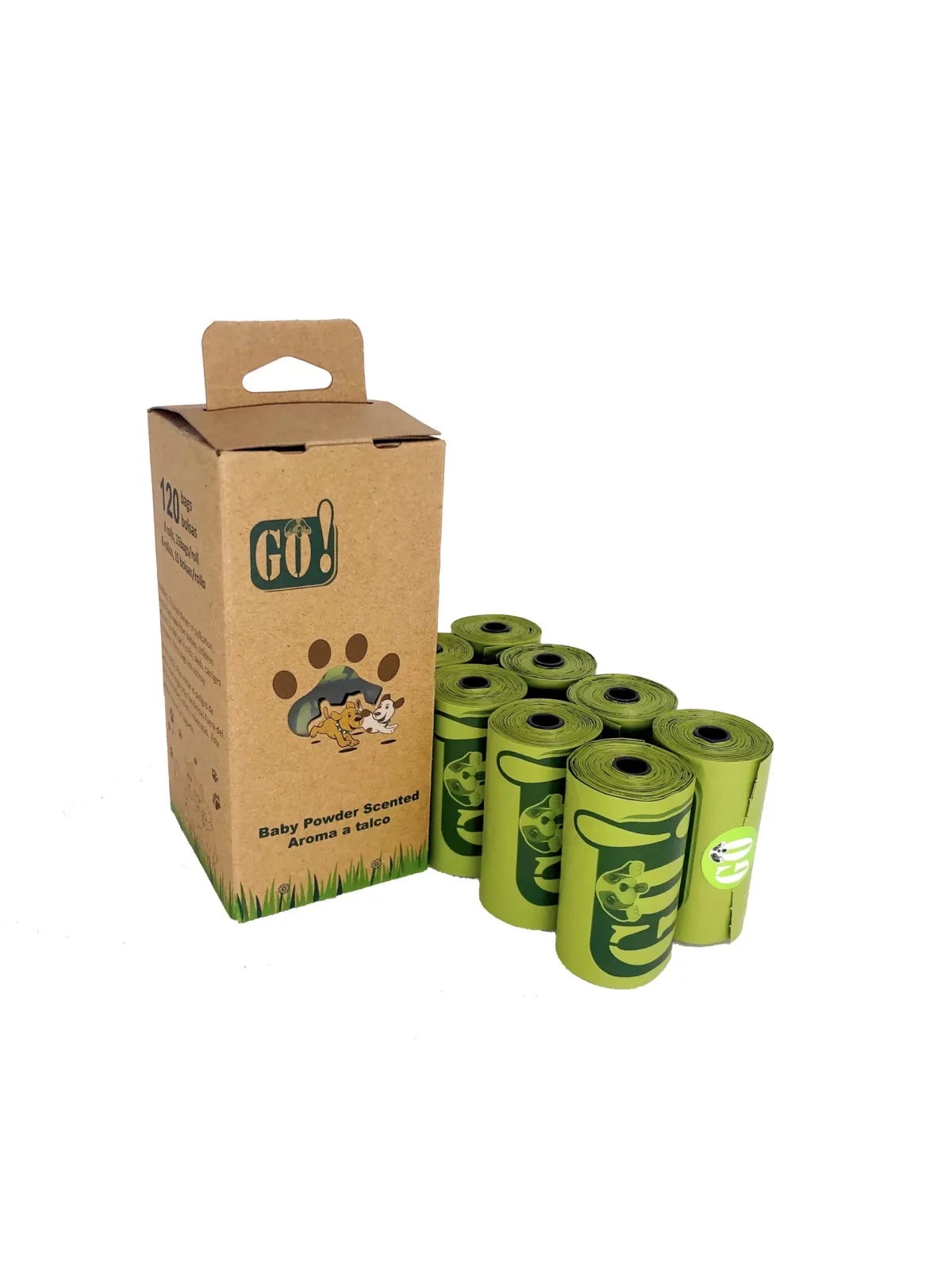 GO! Poop Bags Biodegradável Talco 120 unidades 8X15cm Sacos