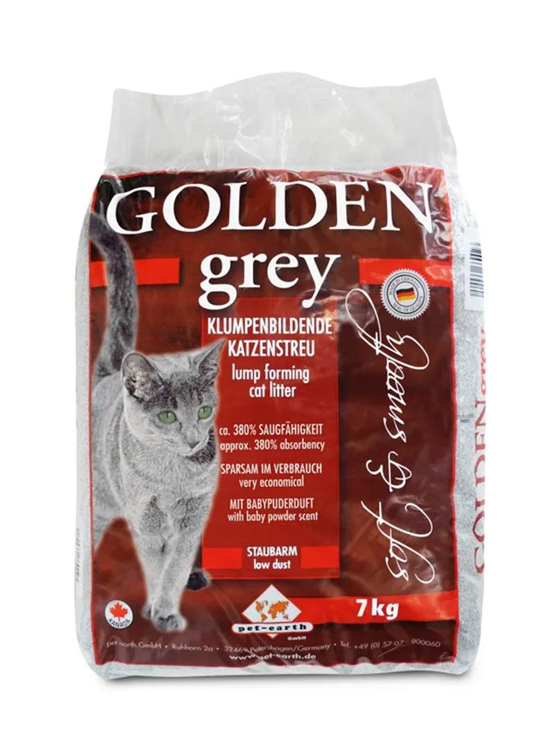 GOLDEN grey Original – Areia aglomerante de bentonite para gatos