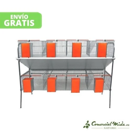 GÓMEZ Y CRESPO Gaiola Econômica-4 com 8 Departamentos para Coelhos - Image 2