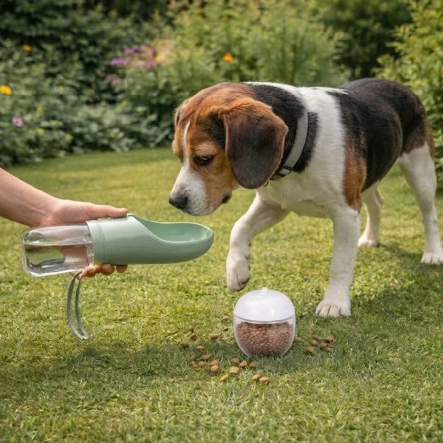 Gotoo Bebedouro e Comedouro Portátil 2 em 1 para cães e gatos