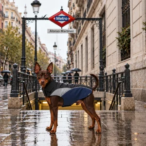 Gotoo Capa de Chuva Refletora Azul-Acinzentada para cães