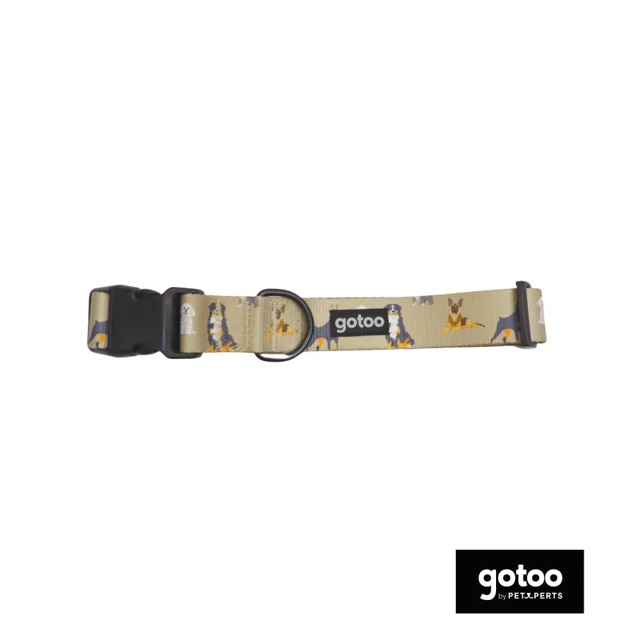 Gotoo Coleira estampada castanha para cães - Image 2