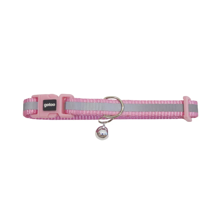 Gotoo Coleira nylon rosa para gatos