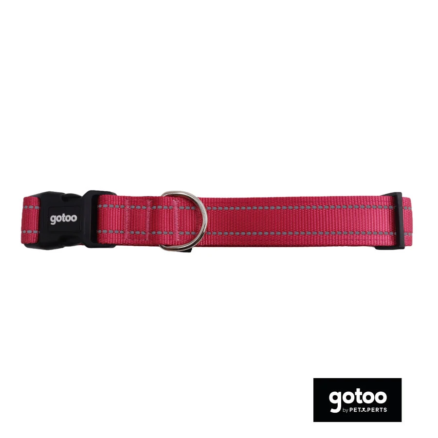 Gotoo Coleira refletora de nylon rosa para cães - Image 2