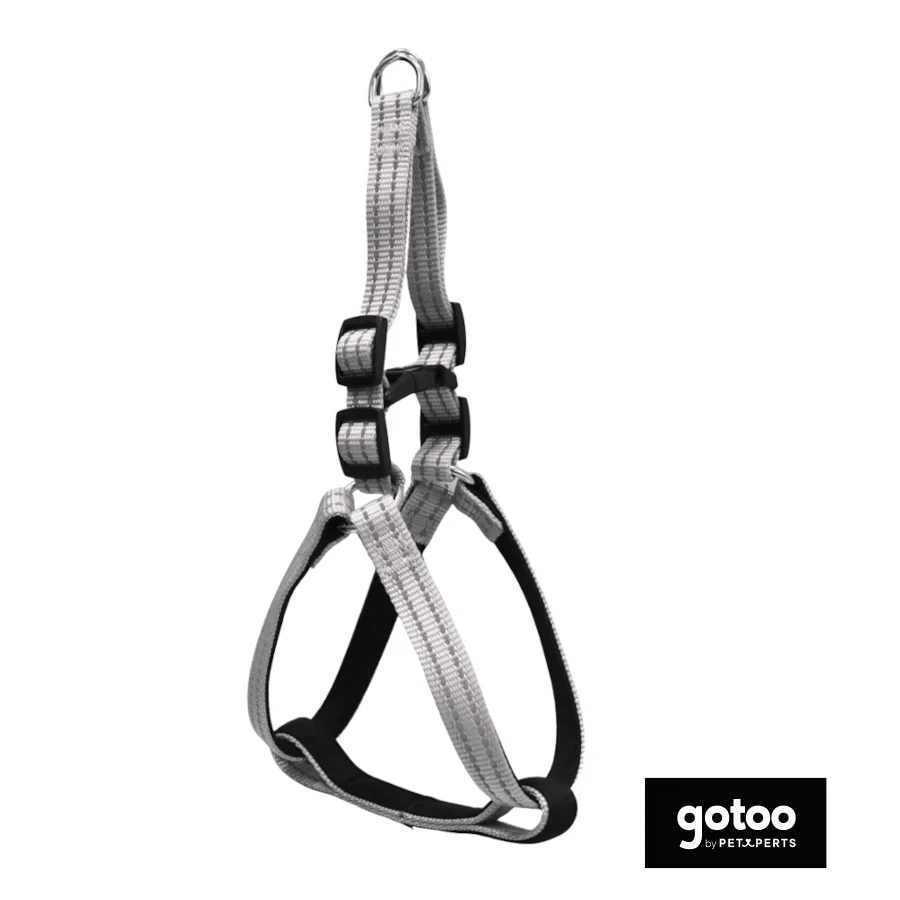 Gotoo Peitoral nylon cinza reflexivo para cães - Image 2