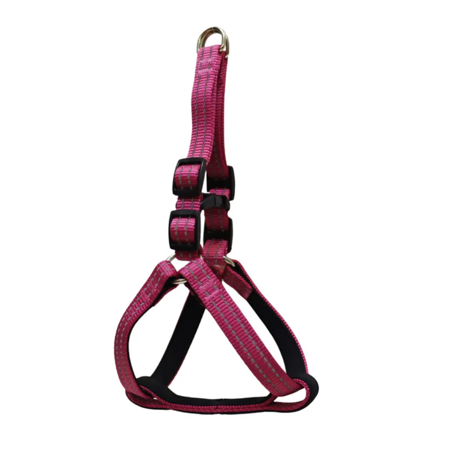 Gotoo Peitoral rosa de nylon reflexivo para cães