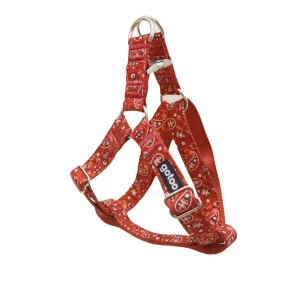 Gotoo Peitoral vermelho estampado caxemira para cães