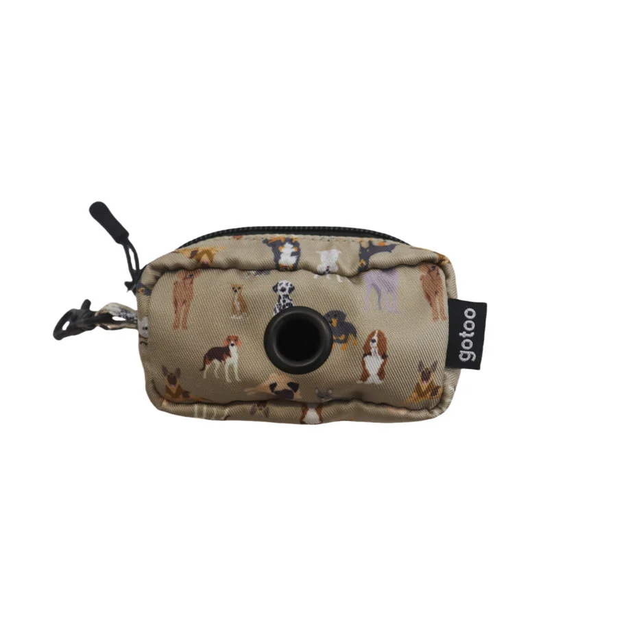 Gotoo Porta-sacos estampado castanho para cães