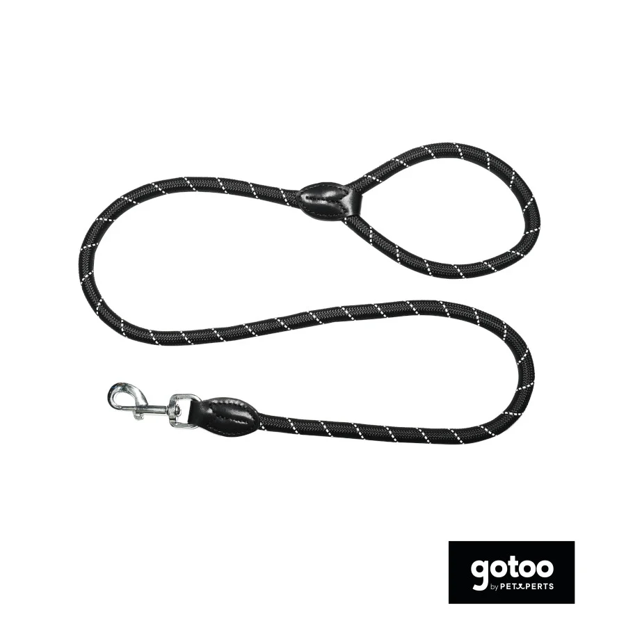 Gotoo trela de corda refletora preta para cães - Image 2