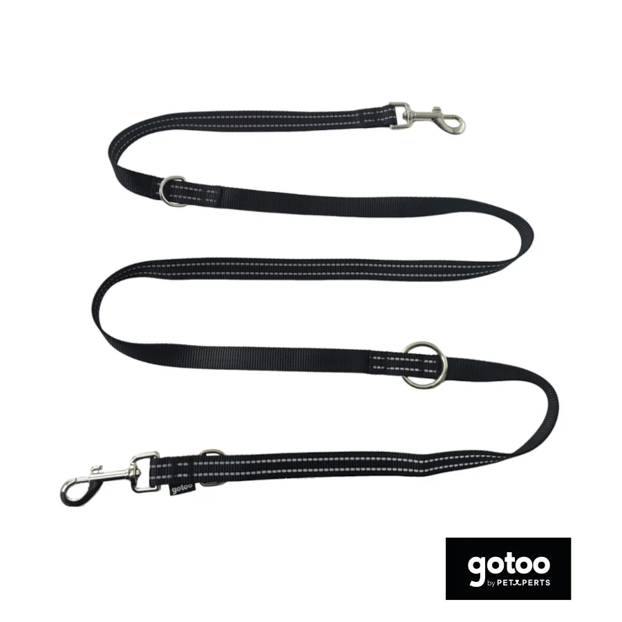 Gotoo Trela multiposição ajustável preta para cães - Image 2
