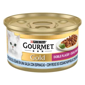 Gourmet Gold Duplo Prazer com Peixe do Oceano num Molho de Espinafres 85gr