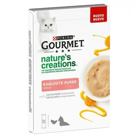 Gourmet Nature’s Creations Puré para gato – Salmão e cenoura – Quantidade: 5 x 10 g