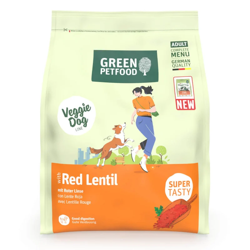 Green Petfood VeggieDog Origin Cão Adulto – Lentilha vermelha