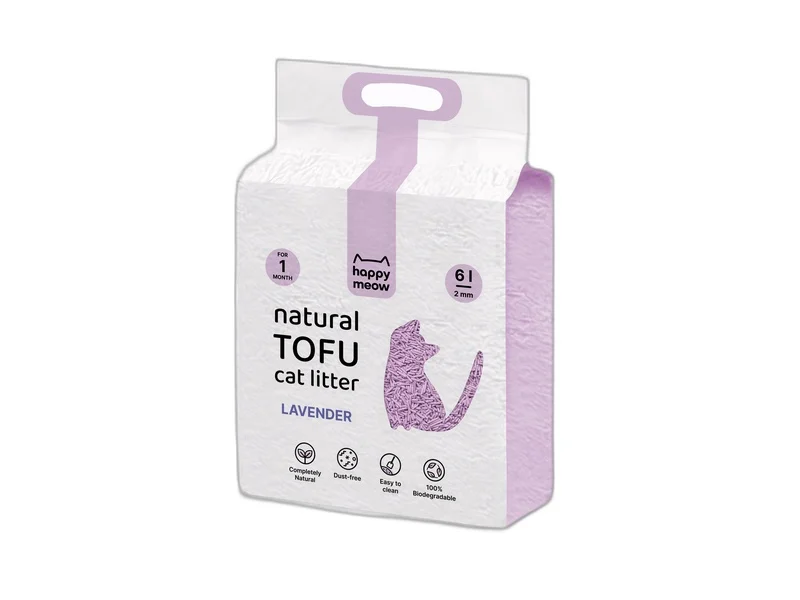 Happy Meow Areia Tofu Aglomerante Lavanda para Gatos