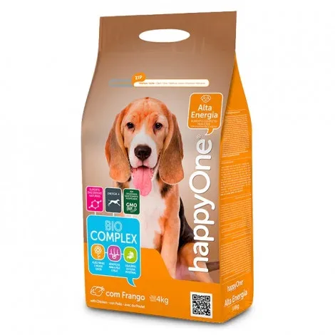 happyOne Alta Energia – Ração seca para cão adulto ativo – Frango – Quantidade: 4 kg