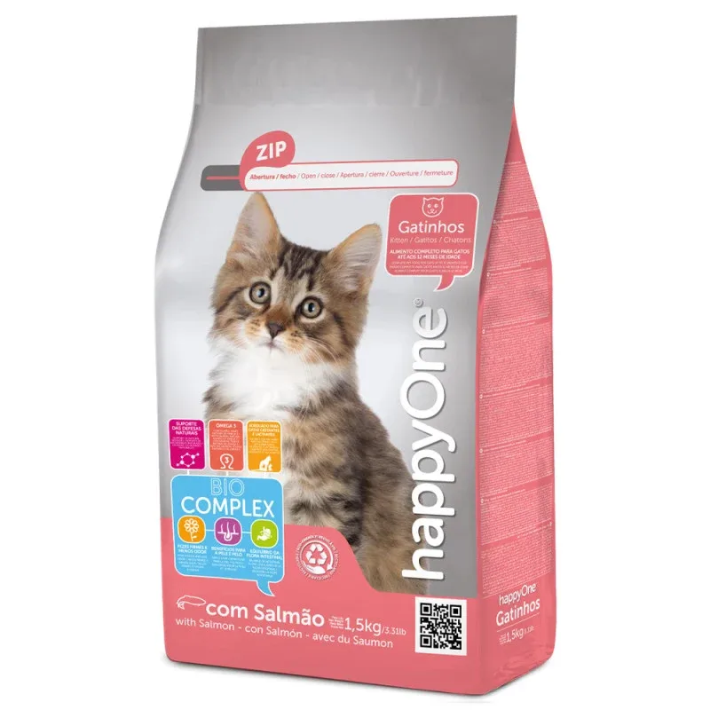 HappyOne Gatinhos – Ração seca para gatinho – Salmão