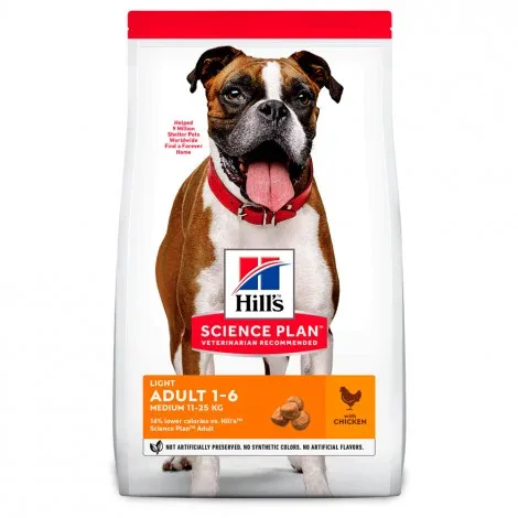 Hill’s Adult Medium Light – Ração seca para cão de porte médio – Frango – Quantidade: 14 kg