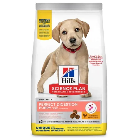 Hill’s Perfect Digestion Puppy Large – Ração seca para cachorro de porte grande – Frango e arroz – Quantidade: 14,5 kg