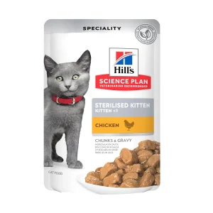 Hill's Science Plan Feline Sterilised Kitten Frango em Molho saqueta para gatos