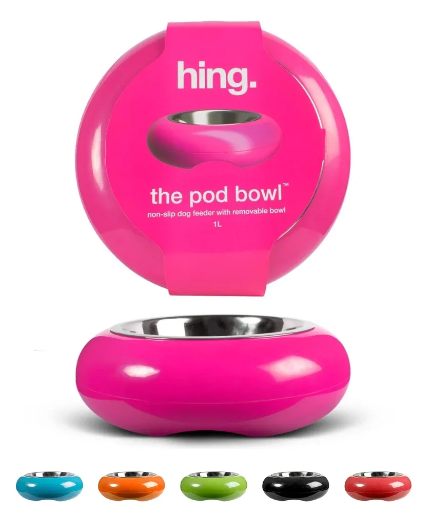 Hing Designs Pod – Comedouro antiderrapante com taça inox para cães