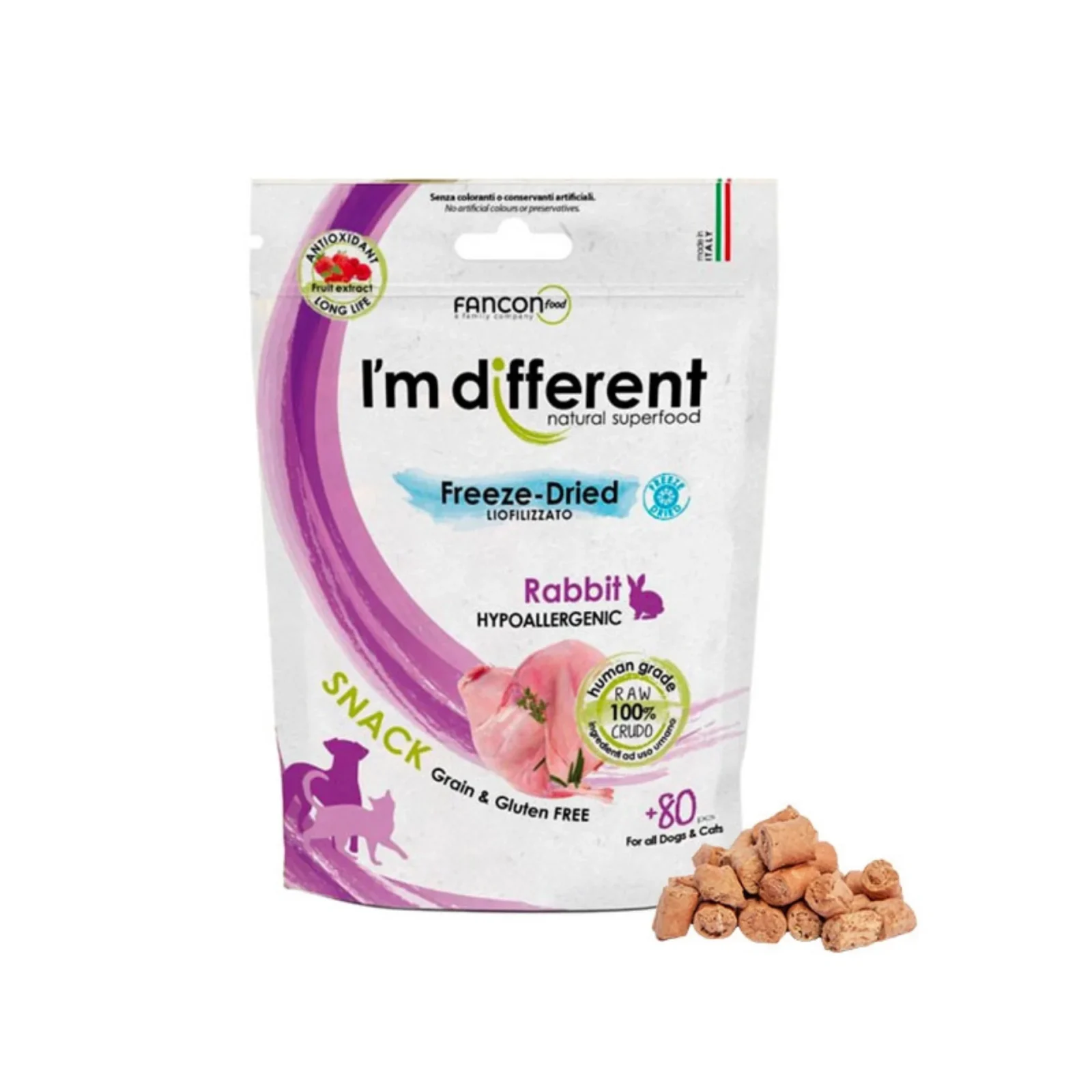 I'm Different Snacks liofilizados Coelho 40g