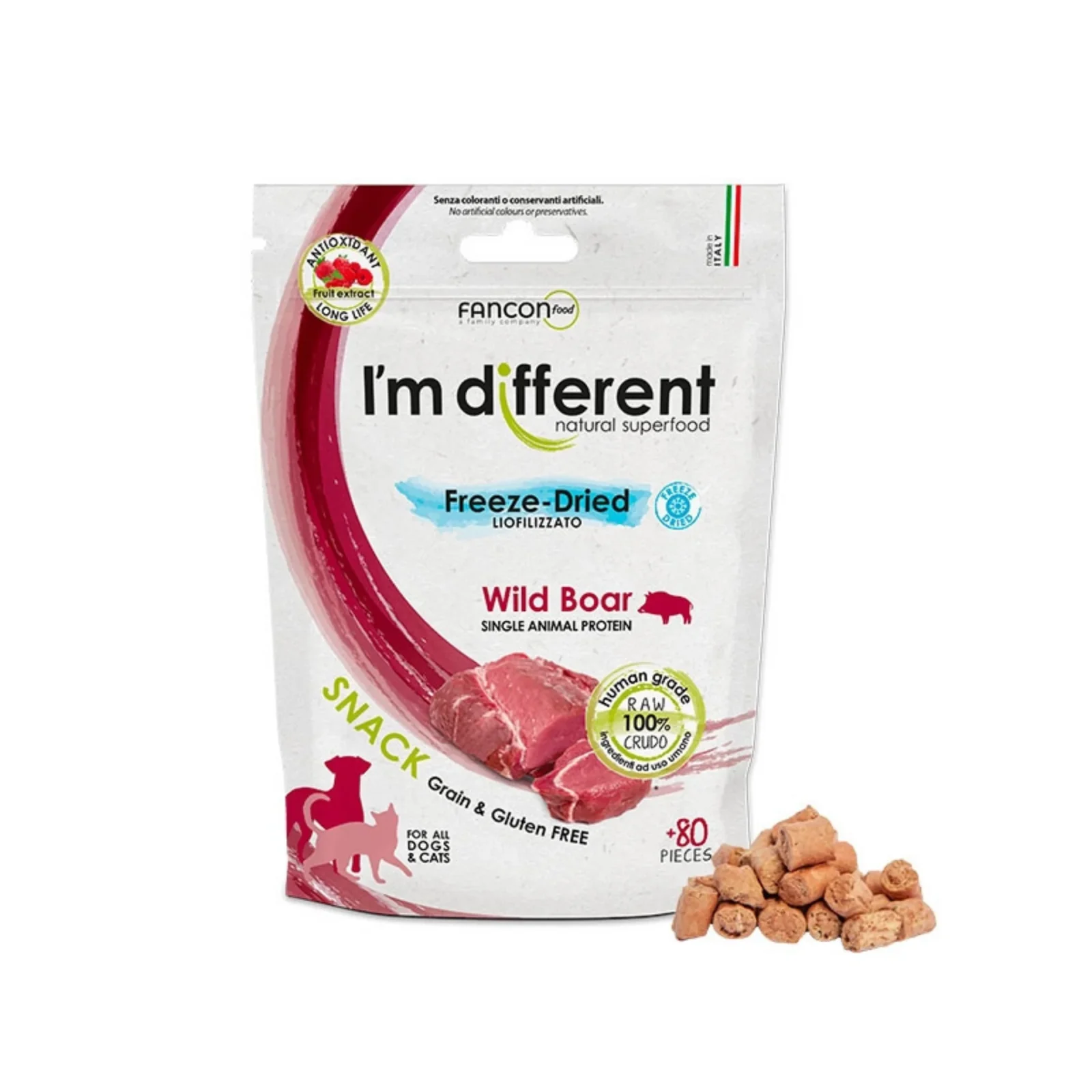 I'm Different Snacks liofilizados Javali Selvagem 40g