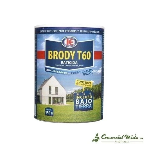 Isca fresca BRODY T60 contra roedores, camundongos e ratos do campo (Brodifacoum)