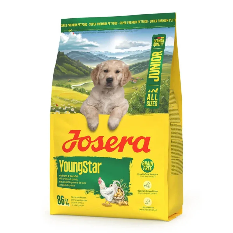 Josera All Sizes Young Star – Ração Seca sem Cereais para Cão Puppy/Junior – Frango e Batata Josera