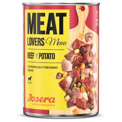Josera Meat Lovers Menu – Alimento em patê para cão – Vaca com batata – Quantidade: 400 g