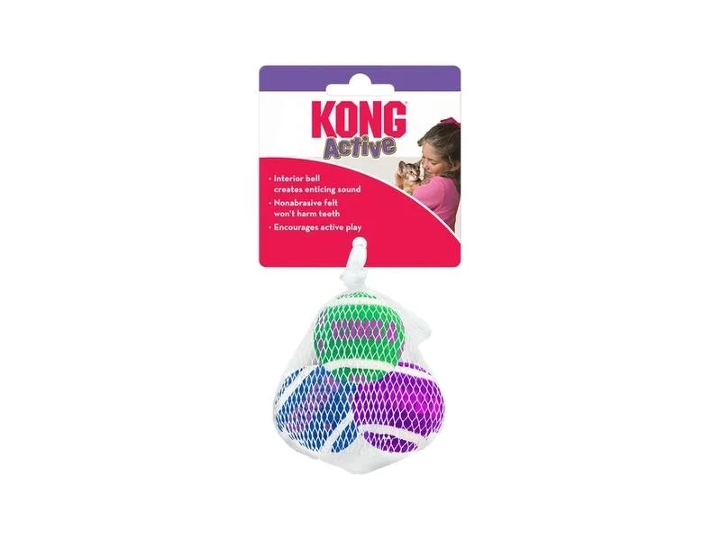 KONG Bolas de Ténis para Gatos com Guizo 3 Unidades