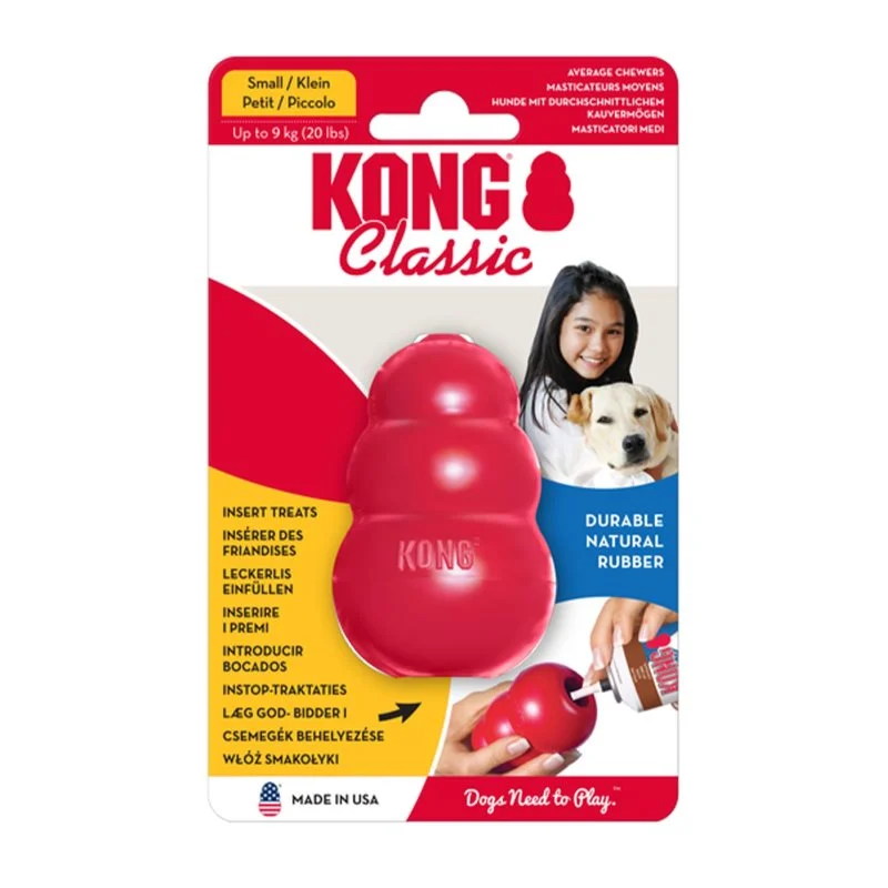 KONG Classic S 7cm Brinquedo de Borracha Natural para Cães