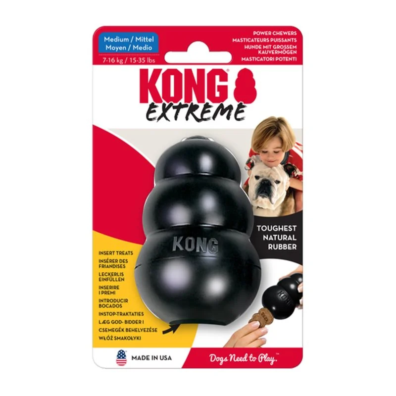 KONG Extreme M 8cm Brinquedo Resistente para Cães que Mastigam com Força