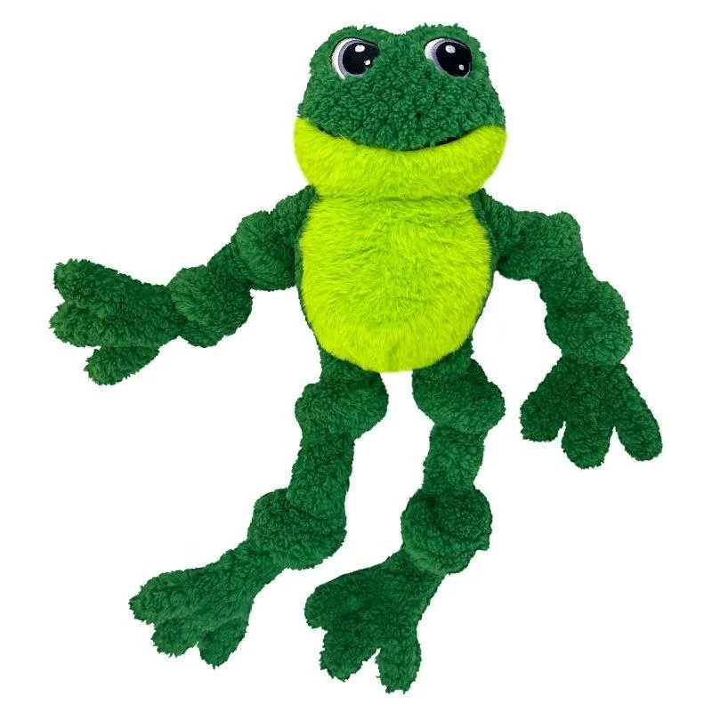 KONG Knots Rã 45cm Peluche com Esqueleto de Corda, Apito e Efeito Crepitante