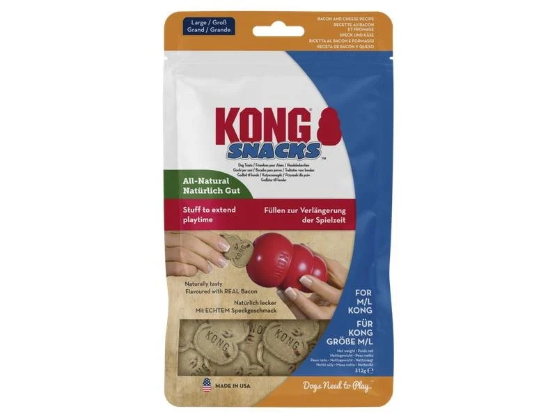 KONG Snacks Bacon e Queijo L 4cm Biscoitos para Rechear Brinquedos KONG