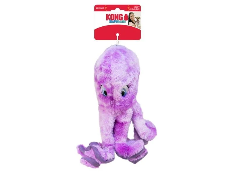 KONG SoftSeas Polvo 27cm Peluche com Apito e Efeito Crepitante para Cães