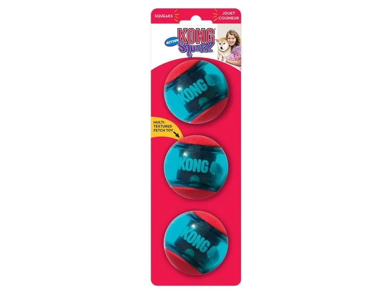 KONG Squeezz Ball M 6cm Bola com Apito para Cães, Cores Sortidas