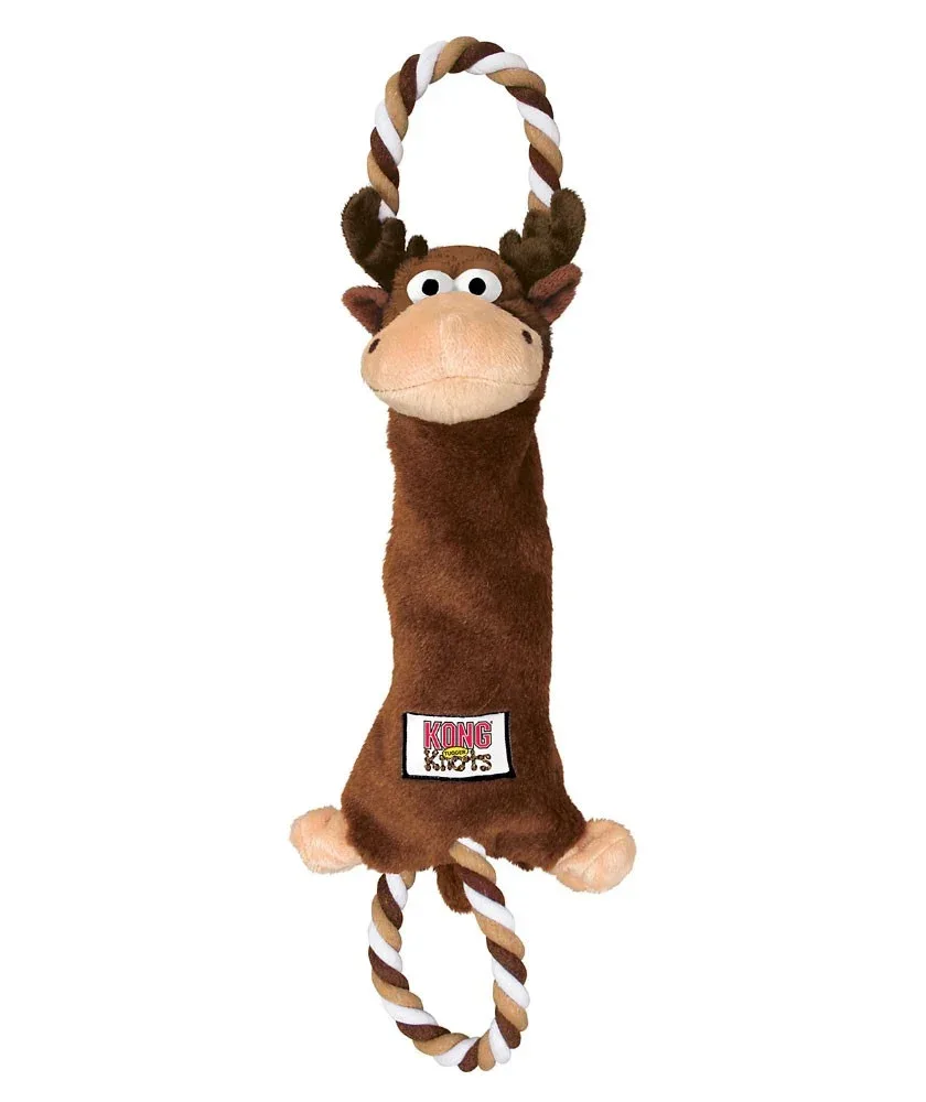 KONG Tugger Knots Alce – Peluche com corda para puxar para cães M/L