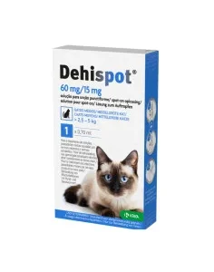 Dehispot 60 mg/15 mg para Gatos Médios (1 Pipeta) – Desparasitação