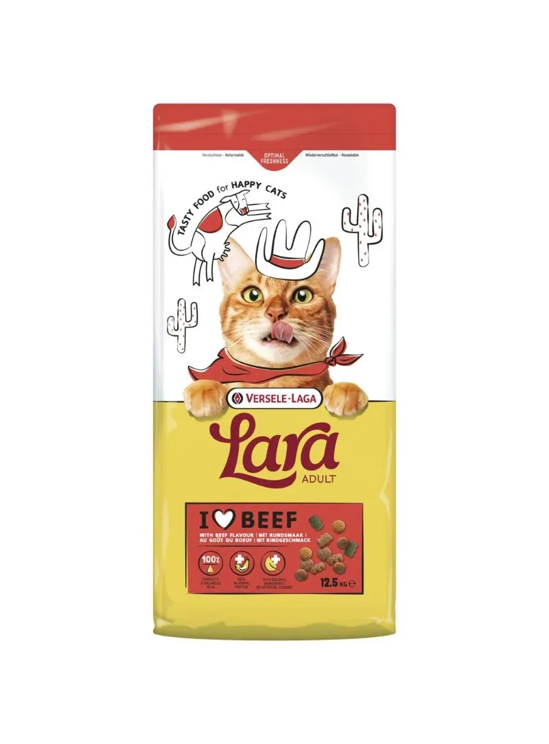 Lara Adult com Sabor a Vaca – Alimento seco para gatos adultos
