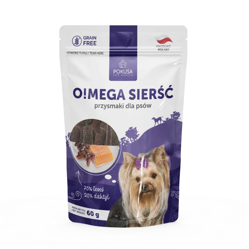 Lazac 茅s datolya kutya jutalomfalatok 鈥?Term茅szetes Omega-3 nassolnival贸k 鈥?T谩mogat谩s a f茅nyes sz艖rzet茅rt 茅s b艖r茅rt 鈥?O!Mega Coat