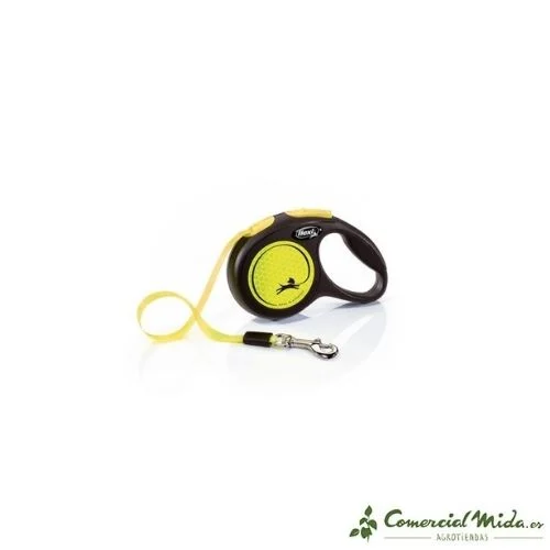 Leash FLEXI nova fita reflexiva de néon para cães - Image 2