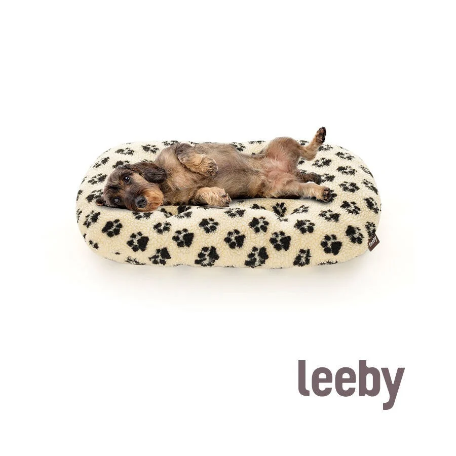Leeby Almofada oval com estampado de patas para cães - Image 2
