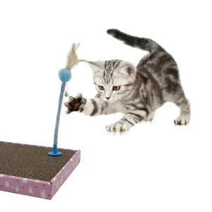 Leeby Babette Brinquedo com penas para arranhador de gatos