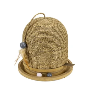 Leeby Beau arranhador redondo com brinquedo para gatos