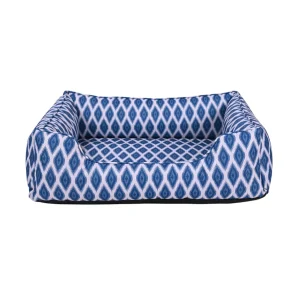 Leeby cama azul impermeável para cães