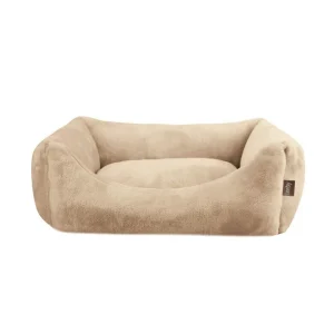 Leeby Cama com almofada amovível bege para cães