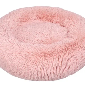 Leeby Cama Donut Anti Stress de Pelo Rosa para gatos