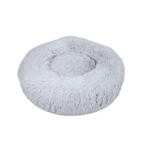 Leeby Cama Redonda Anti Stress de Pelo Cinzento para gatos