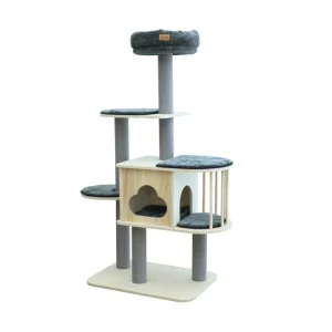 Leeby Cloud Collection torre arranhadora multiplataforma com cama nido para gatos